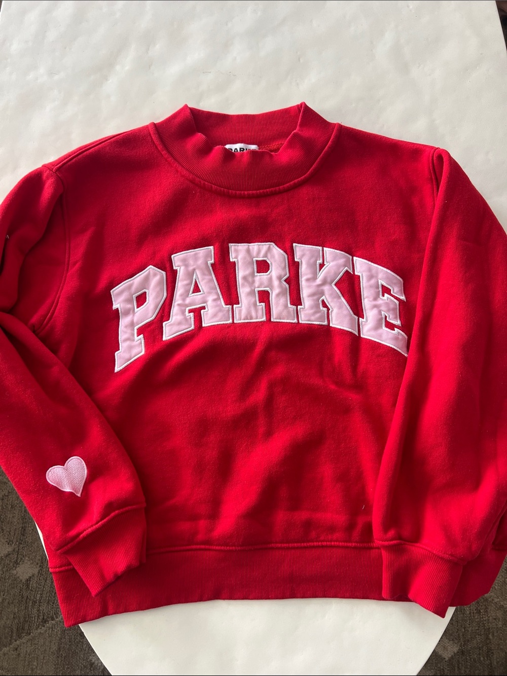 PARKE Mockneck Sweater Valentines Day Red Pink S/M